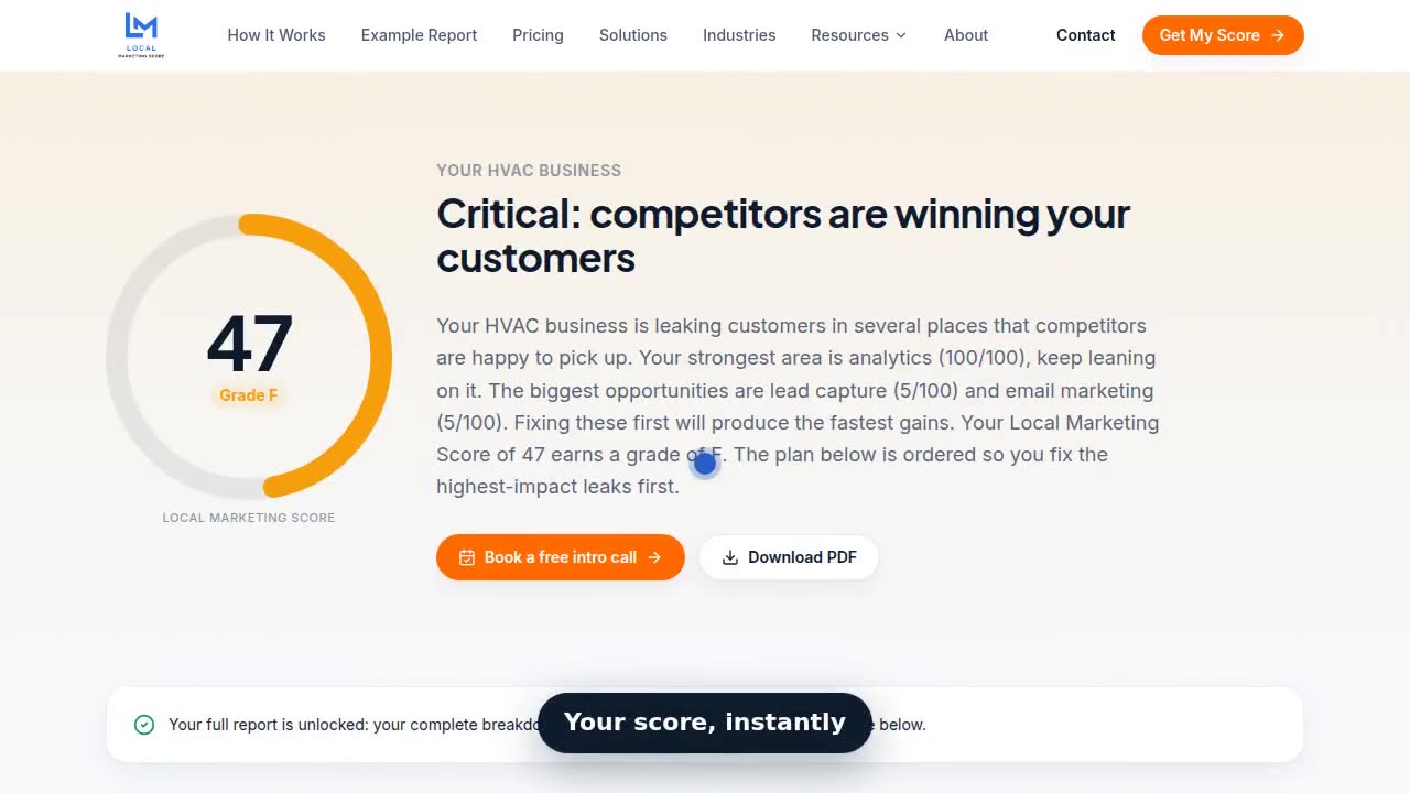 Preview of the Local Marketing Score walkthrough video